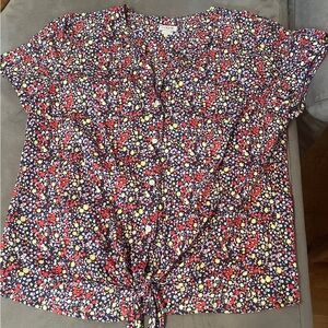 J. Crew Multicolor Floral Blouse